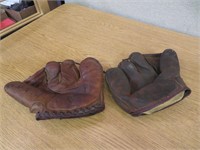 2 Vintage BaseBall Gloves, Perkoski & Hattfield