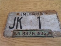 1951 Indiana Plate JK 1 & 1953 Little Tag