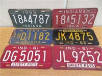 Indiana License Plates 2-1961's,63,64&65