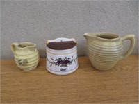 Vintage Pottery Pitchers & Salt Box