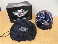Harley Davidson New Helmet Small w Flag Flames