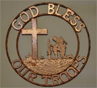 God Bless Our Troops Metal Art
