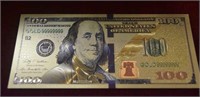 Golden $100 Bill