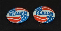 Lot of 2 Vintage Ronald Reagan Campaign Buttons