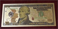 Golden $10 Bill