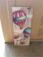 Hot air balloon picture on wood