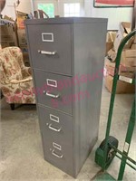 HON grey metal 4-dr file cabinet