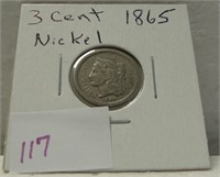 1865 NICKEL 3-CENT COIN
