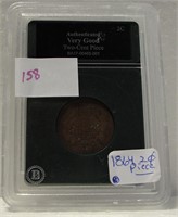 SLABBED 1864 2-CENT COIN