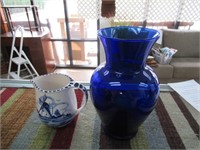 Blue Vase and Small Pitcher