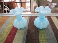 Blue Fenton Vases