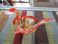Glass Art Deco Duck