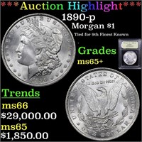 *Highlight* 1890-p Morgan $1 Graded GEM+ Unc