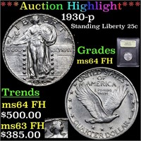 *Highlight* 1930-p Standing Liberty 25c Graded Cho