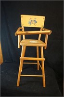 Vintage Doll's Wooden High Chair