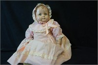 Old Composite Doll with Pink Dress