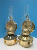 Brass Oil Lamp Pair
