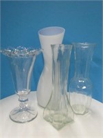 Satin Glass Vase Lot