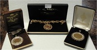 2 COIN JEWELRY NECKLACES & 1 BRACELET