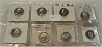 8 DIFFERENT SILVER PROOF QUARTERS - 1969-1982