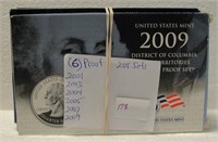 6 PROOF QUARTER SETS W/BOXES - 2001-2009