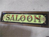 Saloon sign - glass on board