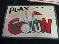 Play Golfun - 9 1/2" x 14" tin sign