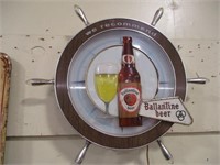 Ballantine Beer lighted ships wheel