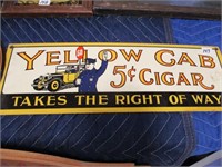 Yellow Cab 5 cent cigar metal sign