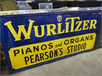 Wurlitzer Pianos & organs metal painted sign