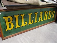 Wooden Billiards sign