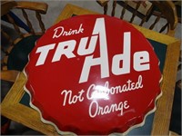 Drink TruAde bottlecap sign - tin