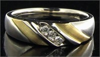 10kt White-Yellow Gold Men's Diamond Ring