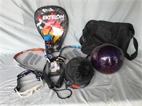 Racketball Equip., Snorkeling Mask & Bowling Ball