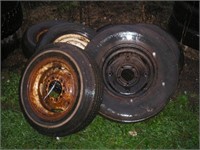 PILE OF IMPLEMENT WHEELS