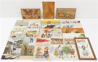 28 Vintage Leather & Holiday Post Cards - Some