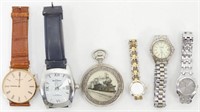 5 Wristwatches & Pocket Watch
