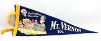 Vintage Mt. Vernon Va. Felt Pennant