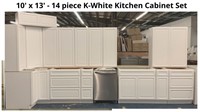 Kitchen Cabinet Set - K-White 10' x 13' 14pc.
