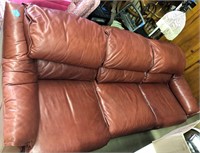 Red leather sofa Thomasville