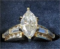 Correction 14k Gold Marquise Cz Ring 2.5 Dwt