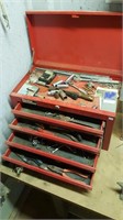 Tool Box + Contents Wrenches Sockets Etc