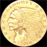 1914-D $2.50 Gold Quarter Eagle NEARLY UNC