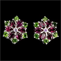 Natural  Rhodolite Garnet Amethyst Chrome Diopside