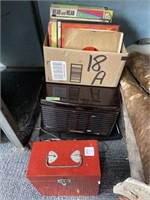 Lot: RCA Bakelite 45 Record Player and 45 Records.