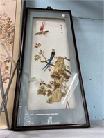 Framed Wall Art of Birds and Branches.