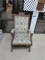 Antique Rocking Chair with Caster Wheels