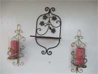 Wall Decor, 2 Candle Holders and a Shelf