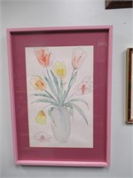 Hand Drawn Picture in Pink Frame