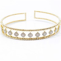 $3K GABRIEL & CO 14k Gold Diamond Cuff Bracelet